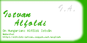 istvan alfoldi business card