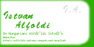 istvan alfoldi business card